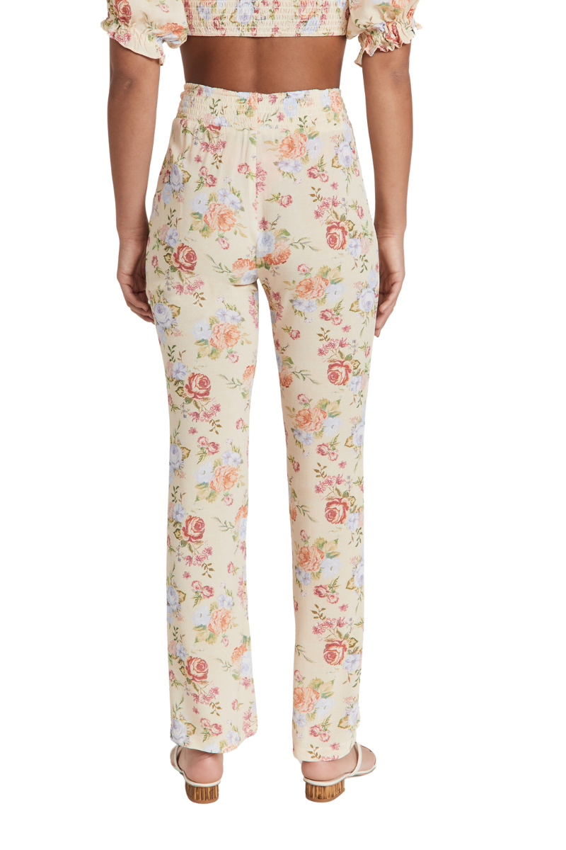 COCO & SMOCKED FLARE PANTS VINTAGE - SAND MULTI