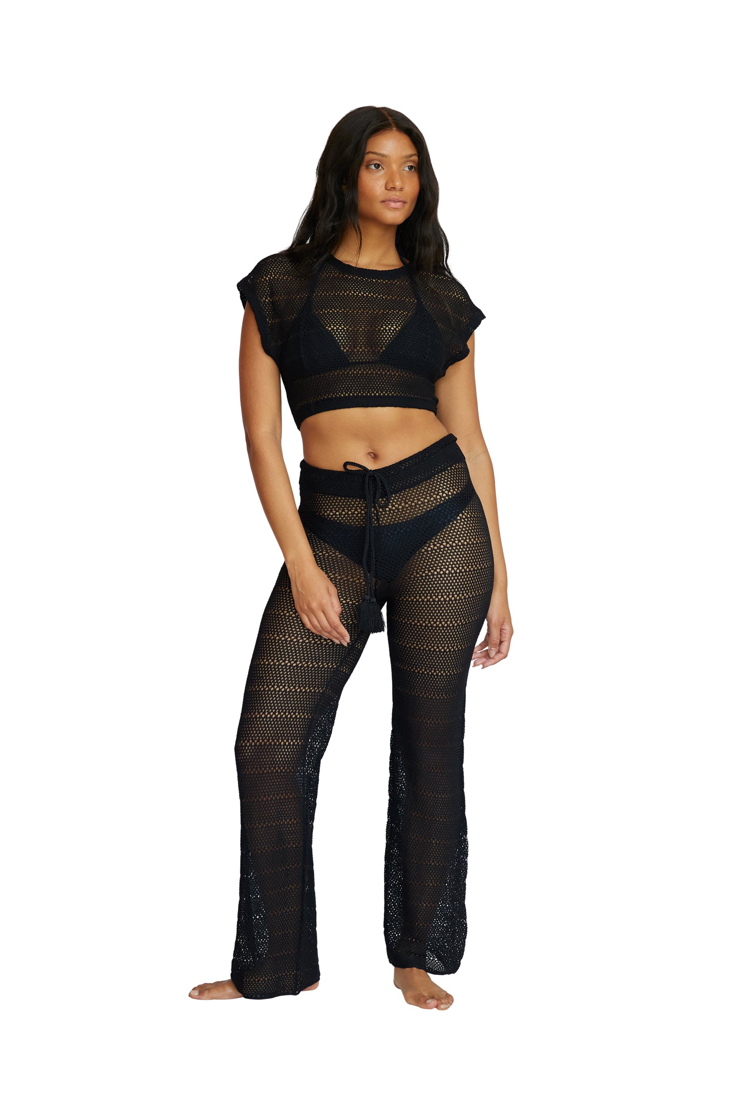 RENEE CROP TOP & BREE BOHO PANT - BLACK