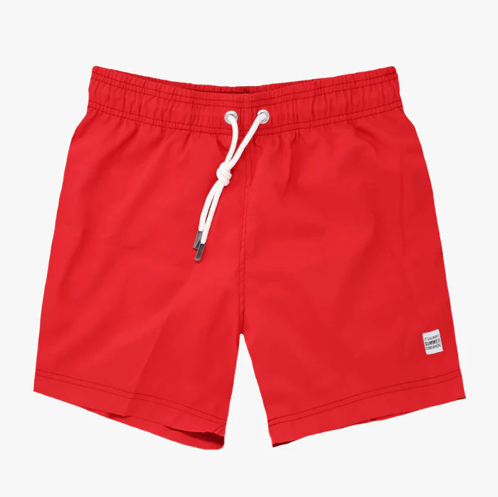 MEN - RED SOLID SWIM SHORT