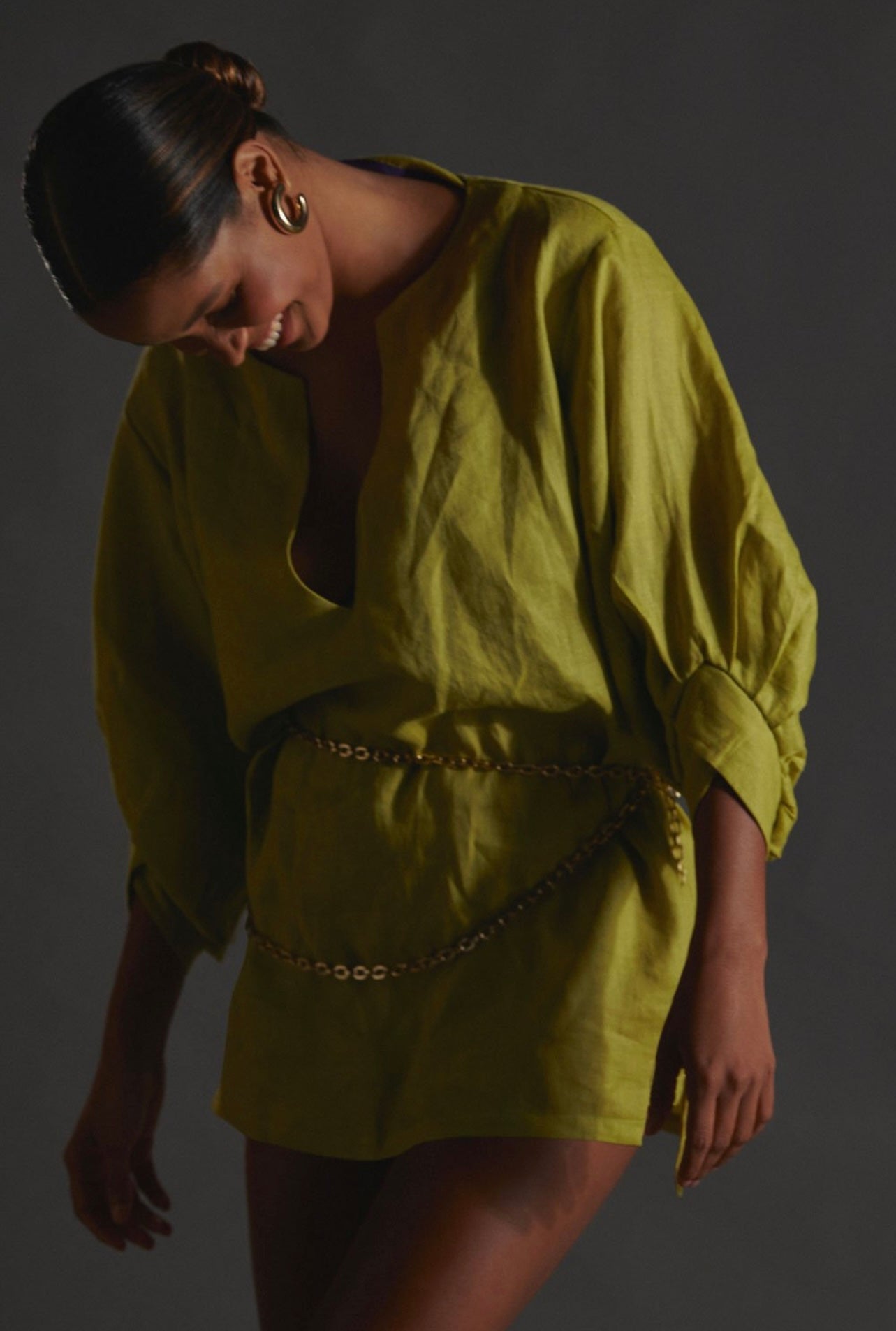 PUFF SLEEVE SKIRT - GREEN