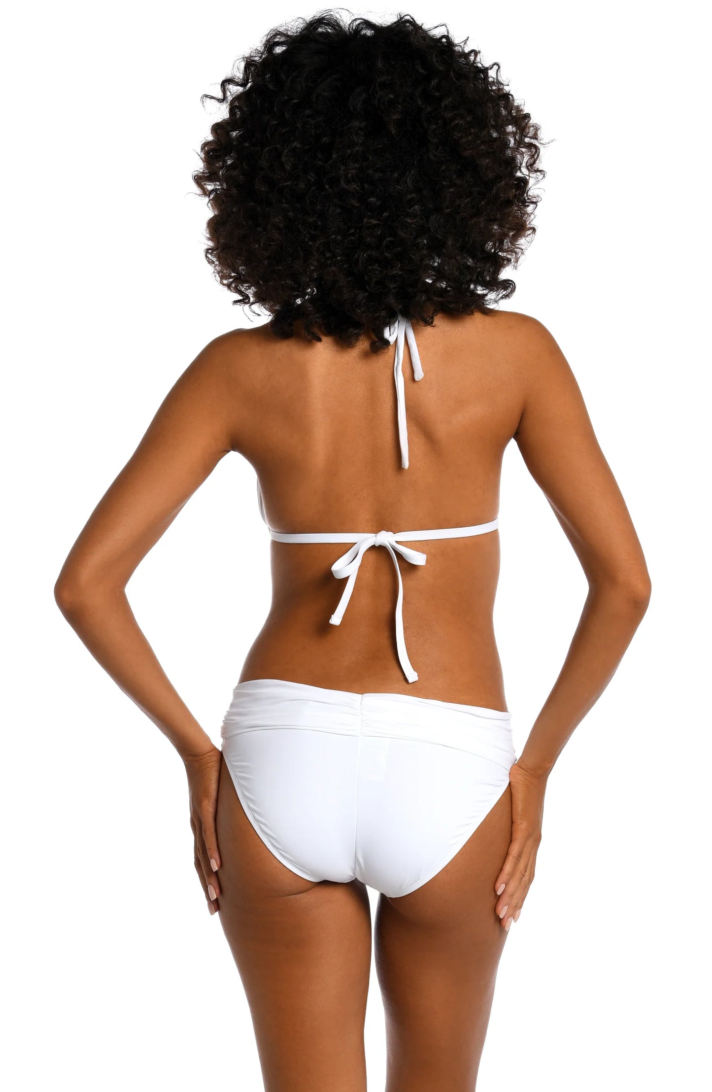 HALTER TRIANGLE TOP & HIPSTER BOTTOM-WHITE