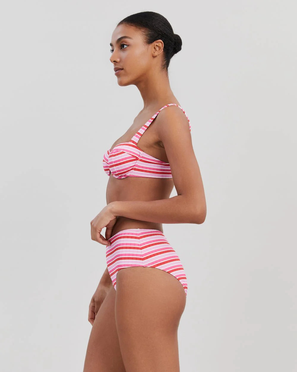 THE LILO TOP & BOTTOM - PINK MULTI STRIPE