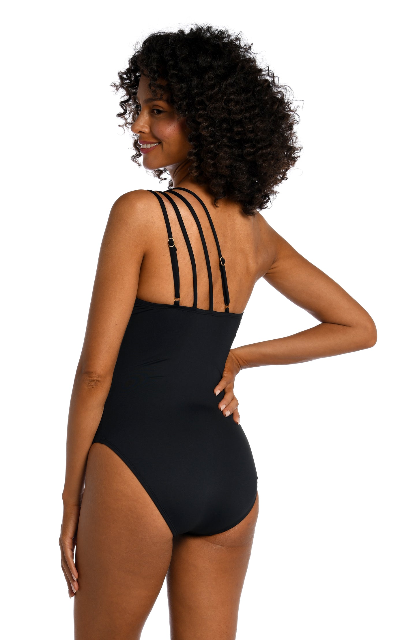 STRAPPY ONE SHOULDER - BLACK