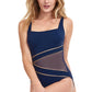 NAVY - GOLD ONYX SQUARE NECK ONE PIECE