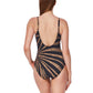 BLACK-BROWN DESERT QUEEN SQUARE NECK ONE PIECE