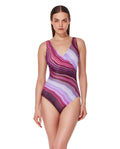 MULTIPINK MARBLE DREAM V-NECK SURPLICE ONE PIECE