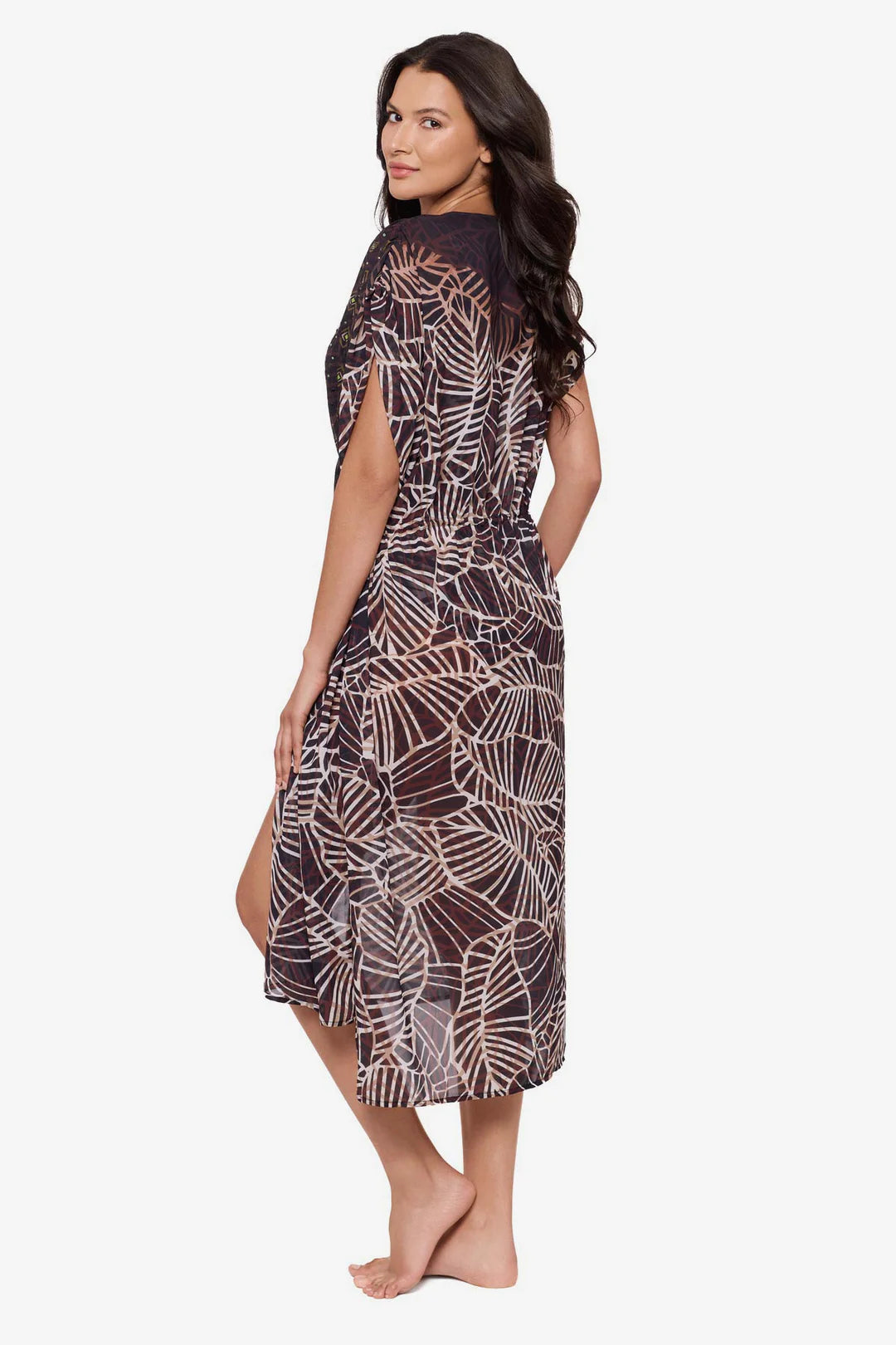 Beaded Kimono Cover Up in Let's Be Fronds