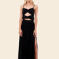 BACK LINEN WAVELET DRESS