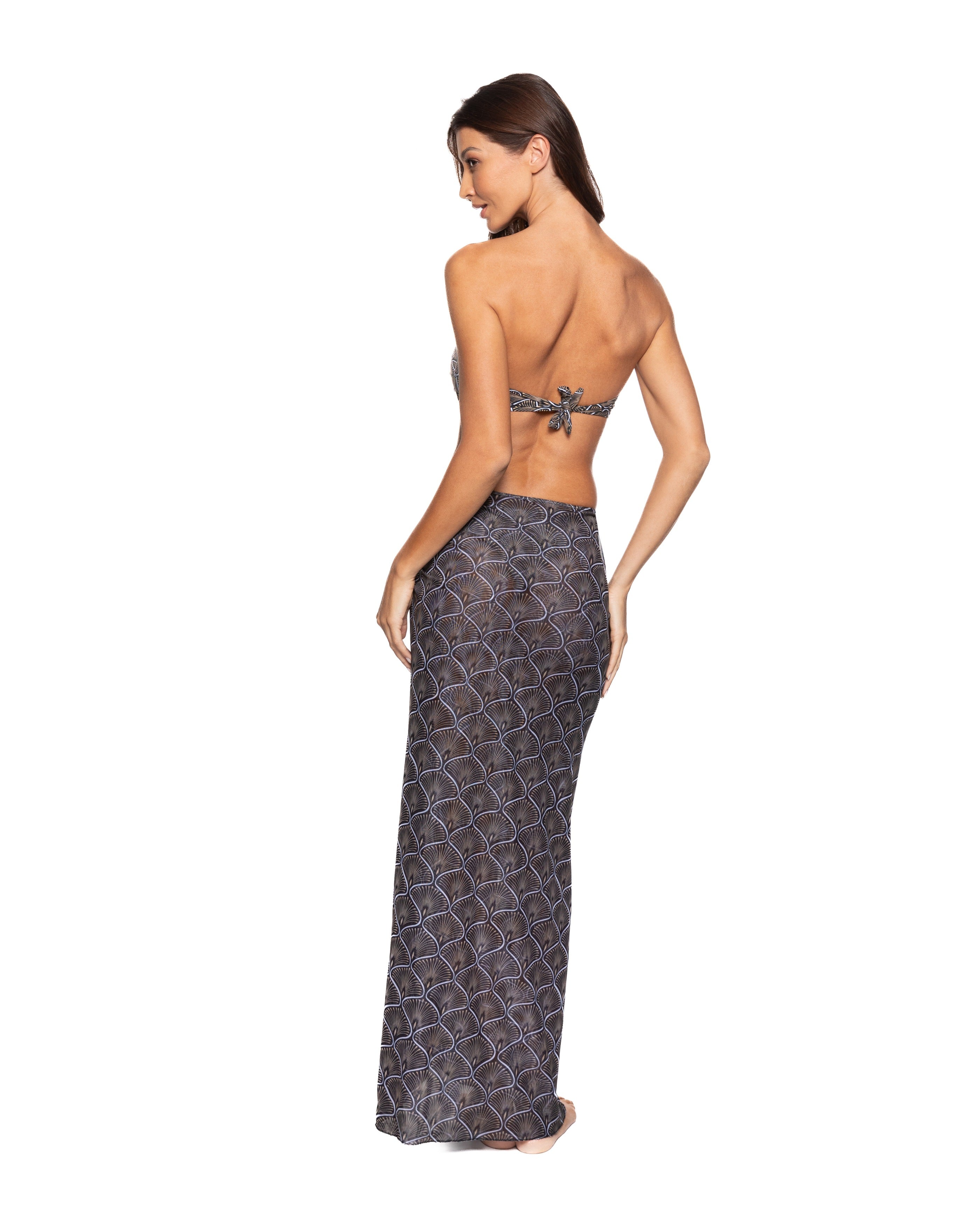 SKIRT MESH  BLACK  SEASHELLS