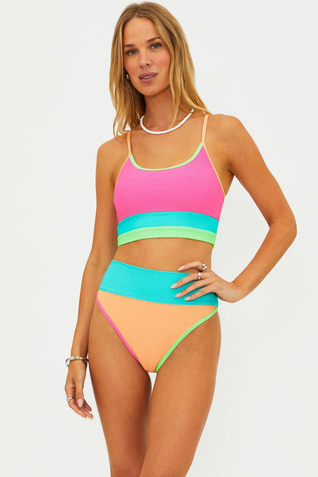 EVA TOP AQUA HAZE COLORBLOCK