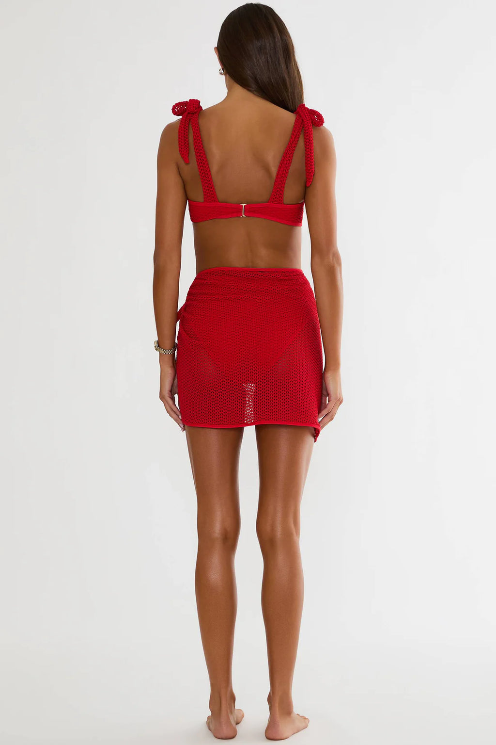 MINI SARONG RED CROCHET