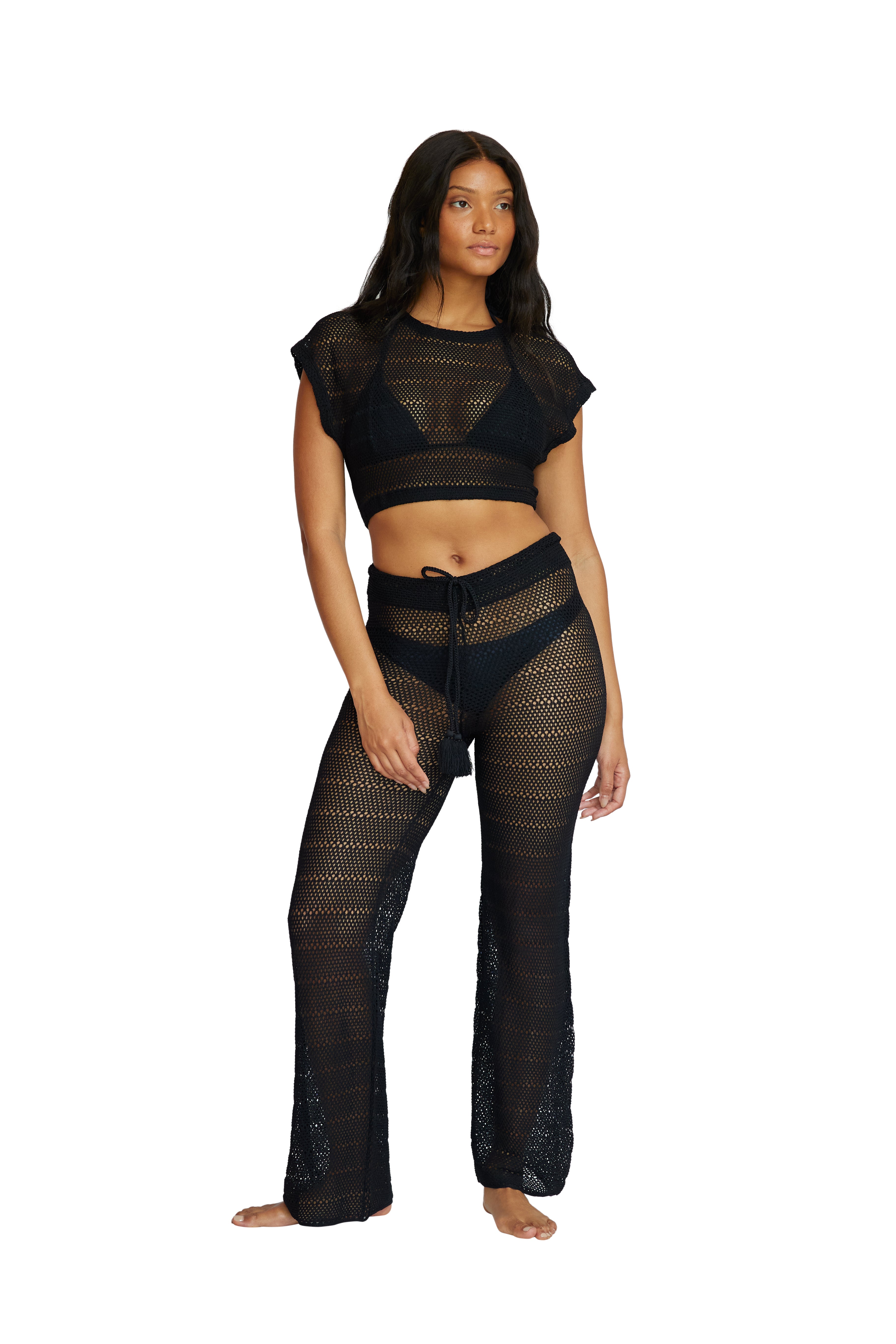 RENEE CROP TOP & BREE BOHO PANT - BLACK