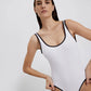 THE ANNE MARIE RIBBED ONE PIECE - MARSHMALLOW WHITE