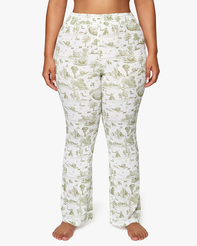 COCO & SMOCKED FLARE PANTS VINTAGE - SAGE MULTI