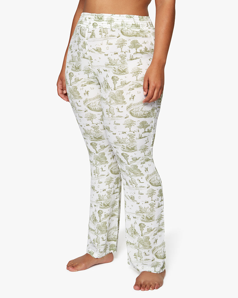 COCO & SMOCKED FLARE PANTS VINTAGE - SAGE MULTI
