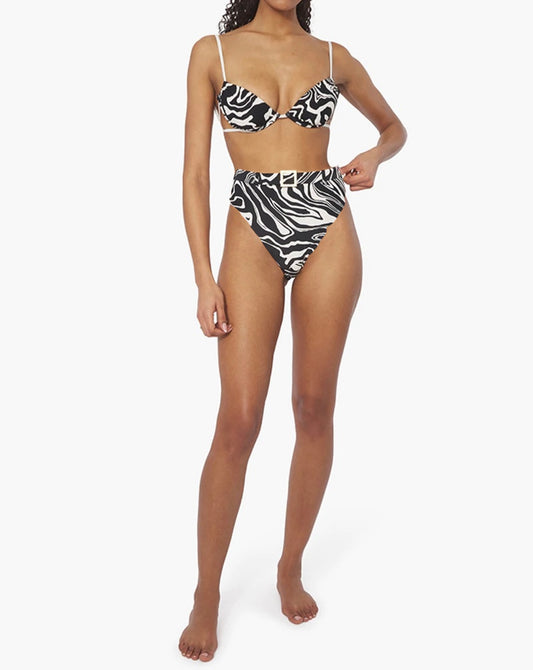 RUCHED UNDERWIRE TOP & EMILY BOTTOM - MARBLE